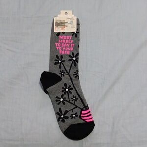 Most Likely To Say It To Your Face Blue Q Socks